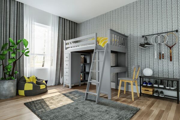 Jackpot Kensington Loft Bed in Grey