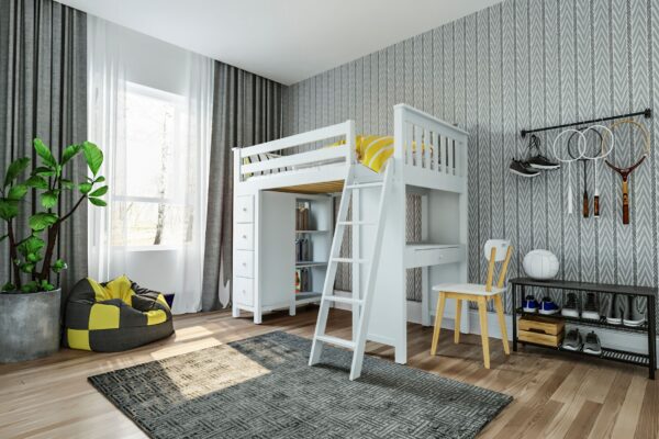 Jackpot Kensington Loft Bed in White