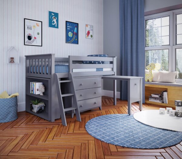 Jackpot Windsor All-In-One Loft Bed in Grey