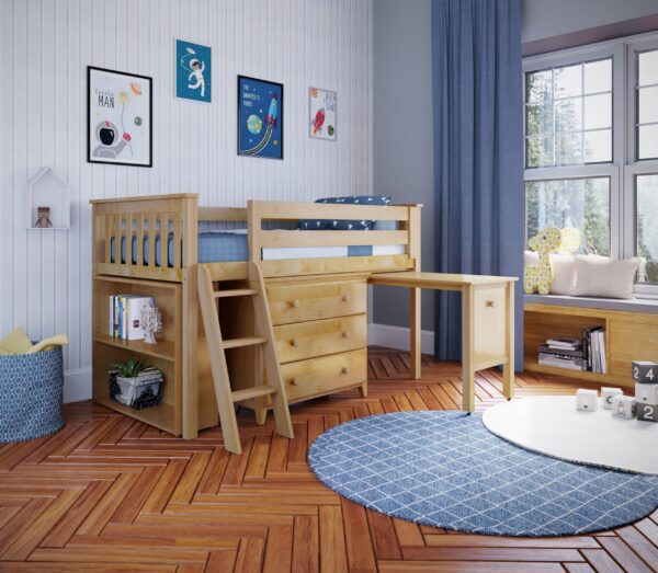 Jackpot Windsor All-In-One Loft Bed in Natural