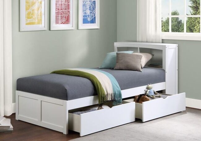 Belden-Twin-Size-Bookcase-Bed-with-Underbed-Storage-in-White
