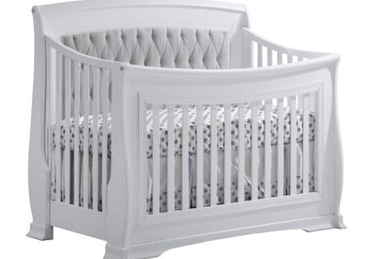 Bella-“5-in-1”-Convertible-Crib-with-Upholstered-Headboard-Panel