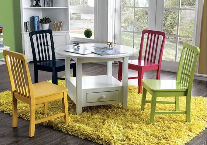 Colorful-Table-and-Chair-Set-Round-Table