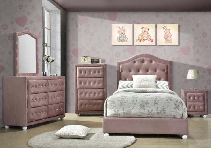 Rosie-Arched-Headboard-Tufted-Bed-in-Pink-Fabric-768x513
