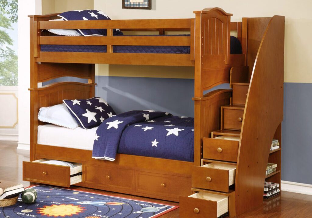 Sydney-Twin-over-Twin-Bunk-Bed-with-Staircase-and-Waterford-3-Drawer-Storage-Rustic-Pecan
