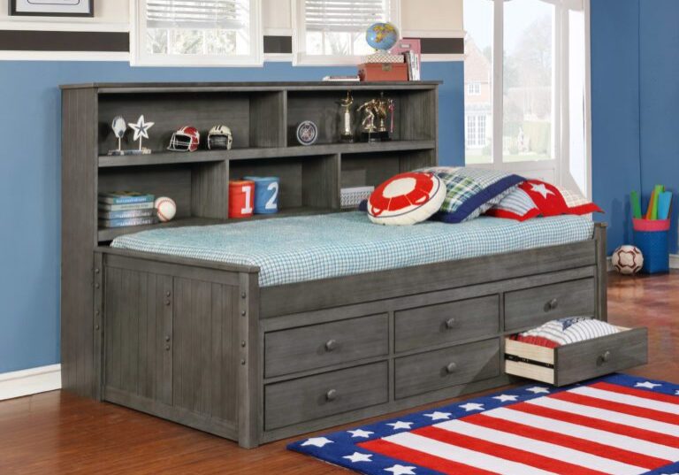 Twin-Size-Bookcase-Lounge-Bed-Storage-Weathered-Grey-768x559